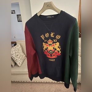 Polo by Ralph Lauren multicolored fleece crew neck sweatshirt
